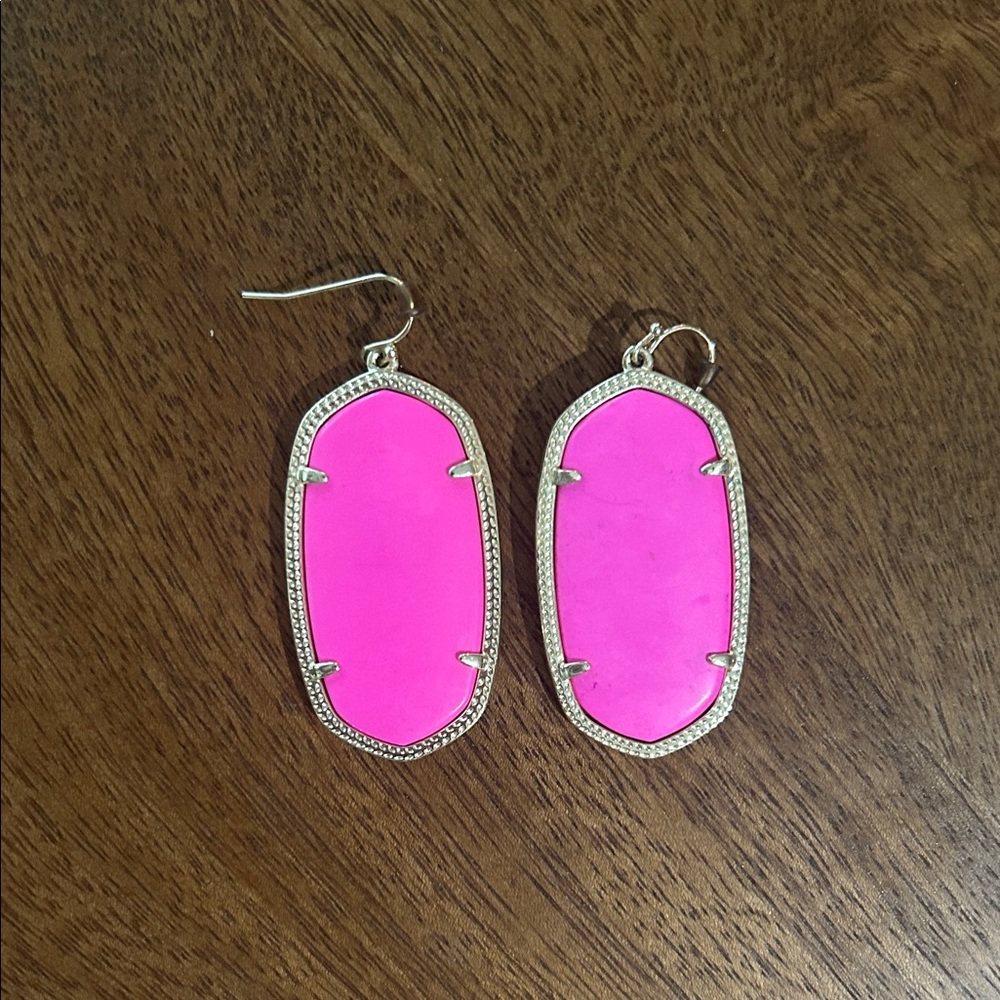 Kendra Scott Pink and Gold Elle Drop Earrings